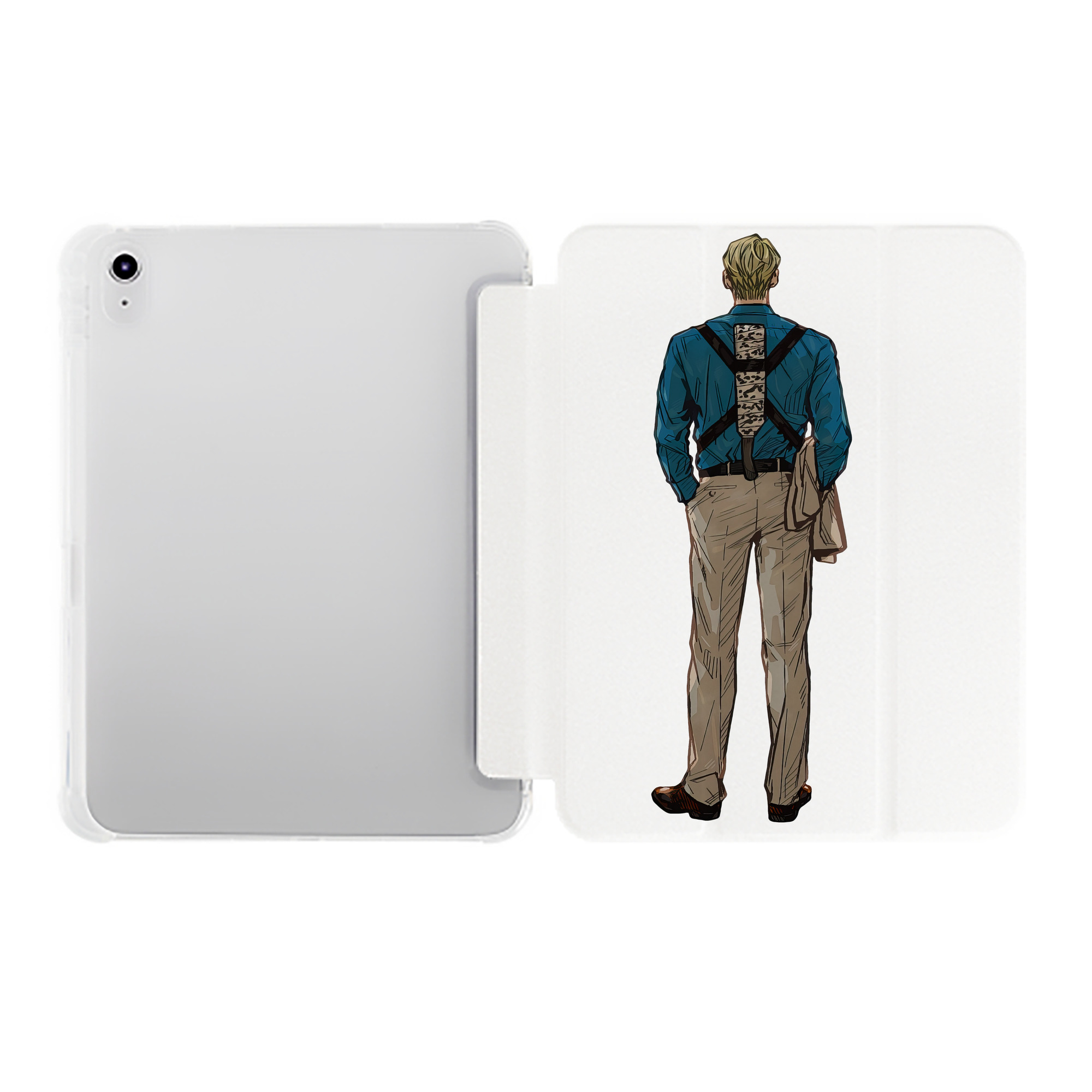 （画像用） 呪術廻戦 Jujutsu Kaisen IPad ケース ペン収納付き 三つ折りスタンド PUレザー×シリコン 対応機種9.5/10.5/10.9インチ